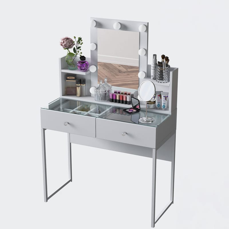 Keldan Sminkbord 90x136,8x40 cm - Vit - Möbler - Bord & matgrupper - Sminkbord & toalettbord
