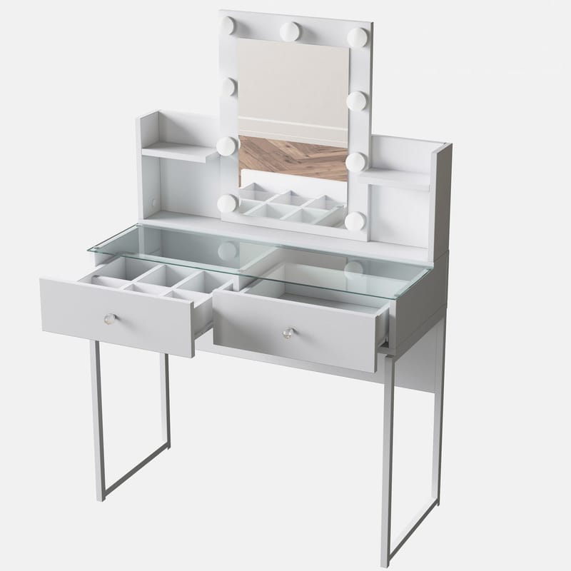 Keldan Sminkbord 90x136,8x40 cm - Vit - Möbler - Bord & matgrupper - Sminkbord & toalettbord