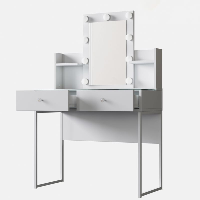 Keldan Sminkbord 90x136,8x40 cm - Vit - Möbler - Bord & matgrupper - Sminkbord & toalettbord
