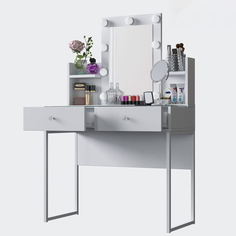 Keldan Sminkbord 90x136,8x40 cm - Vit - Möbler - Bord & matgrupper - Sminkbord & toalettbord
