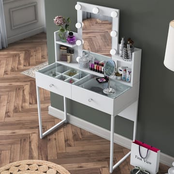 Keldan Sminkbord 90x136,8x40 cm - Vit - Möbler - Bord & matgrupper - Sminkbord & toalettbord