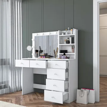 Lorvik Sminkbord 110x141,8x40 cm - Vit - Möbler - Bord & matgrupper - Sminkbord & toalettbord