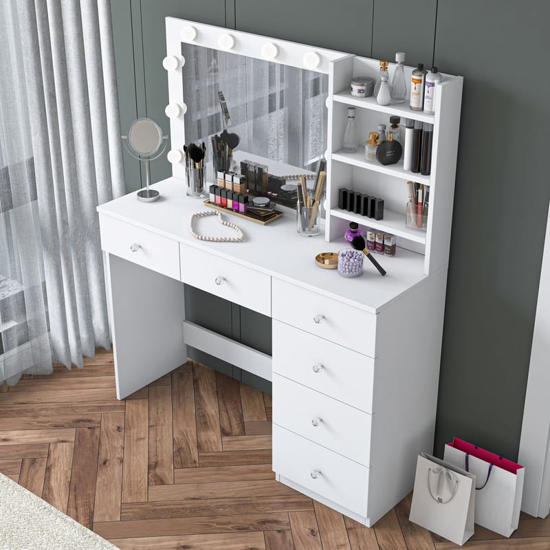 Lorvik Sminkbord 110x141,8x40 cm - Vit - Möbler - Bord & matgrupper - Sminkbord & toalettbord