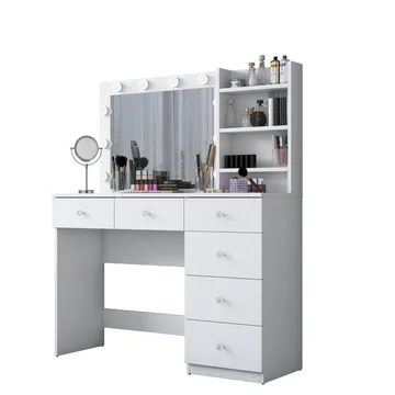 Lorvik Sminkbord 110x141,8x40 cm - Vit - Möbler - Bord & matgrupper - Sminkbord & toalettbord