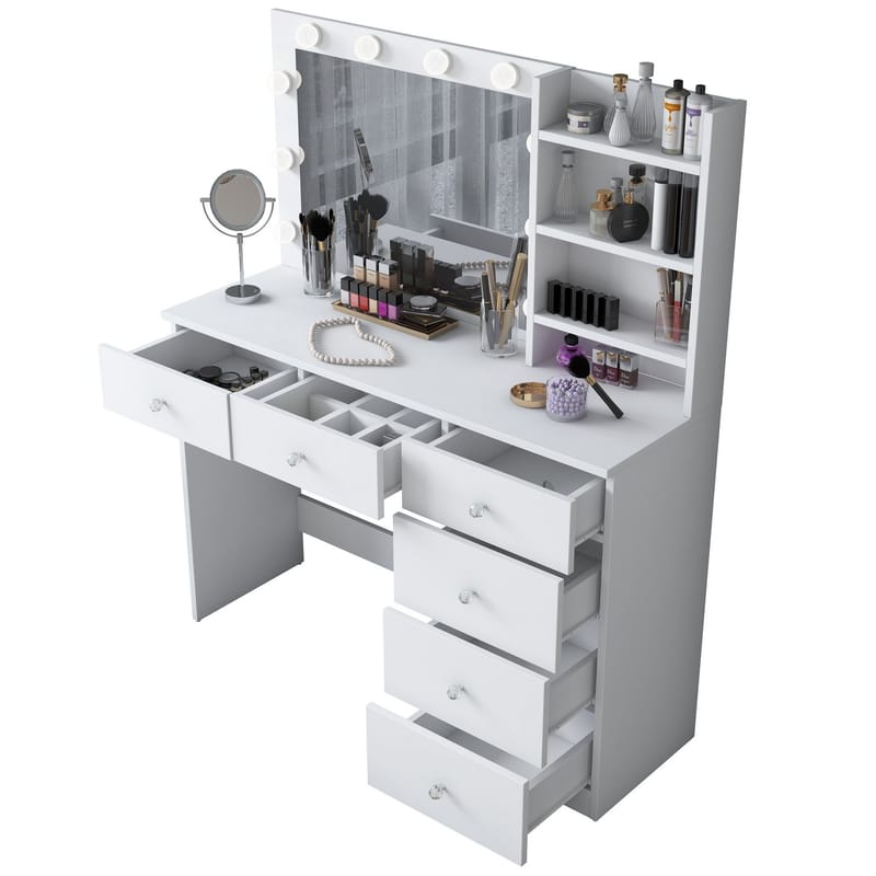 Lorvik Sminkbord 110x141,8x40 cm - Vit - Möbler - Bord & matgrupper - Sminkbord & toalettbord