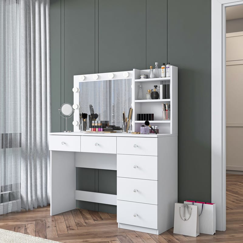 Lorvik Sminkbord 110x141,8x40 cm - Vit - Möbler - Bord & matgrupper - Sminkbord & toalettbord