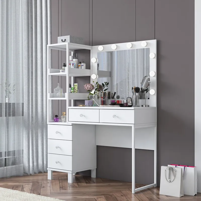 Lorvik Sminkbord 110x141,8x40 cm - Vit - Möbler - Bord & matgrupper - Sminkbord & toalettbord