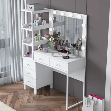 Lorvik Sminkbord 110x141,8x40 cm - Vit - Möbler - Bord & matgrupper - Sminkbord & toalettbord