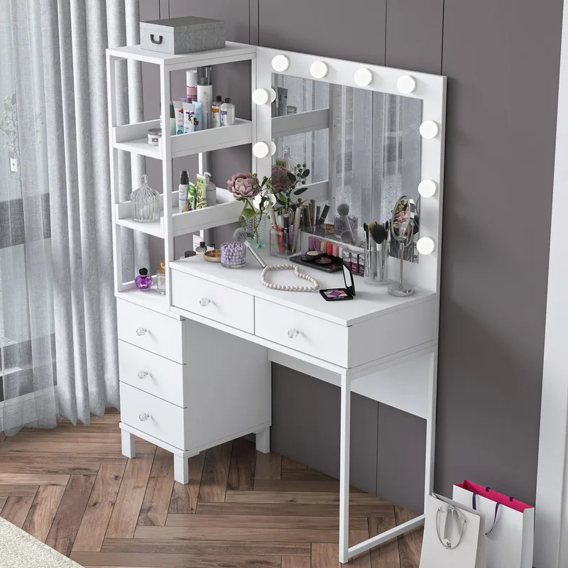 Lorvik Sminkbord 110x141,8x40 cm - Vit - Möbler - Bord & matgrupper - Sminkbord & toalettbord