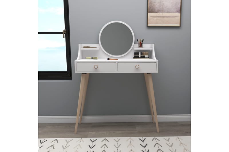 Mamt Sminkbord 90 cm - Vit - Möbler - Bord & matgrupper - Sminkbord & toalettbord - Sminkbord med spegel