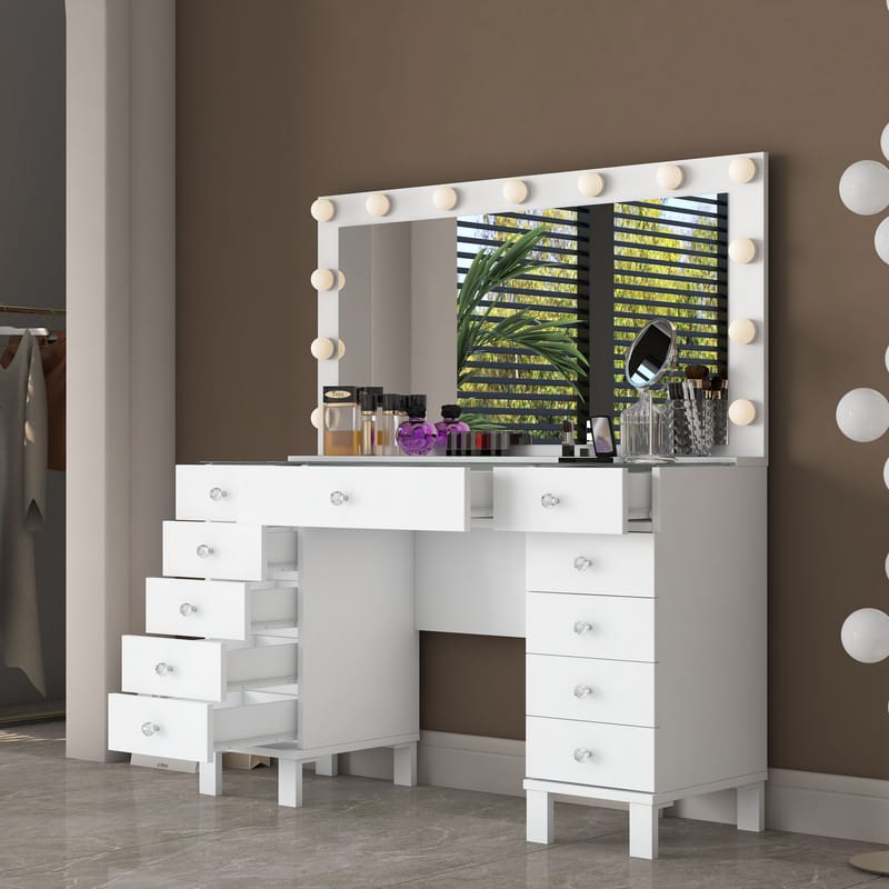 Mardal Sminkbord 120x73,6x40 cm - Vit - Möbler - Bord & matgrupper - Sminkbord & toalettbord