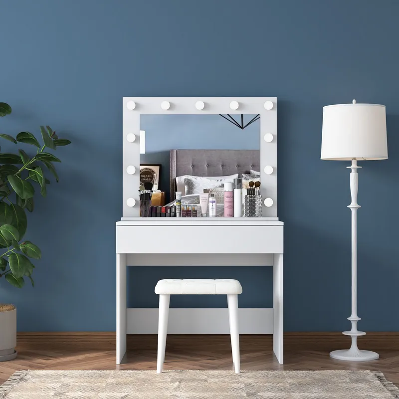Matlerd Sminkbord 90x76,8x45 cm - Vit - Möbler - Bord & matgrupper - Sminkbord & toalettbord