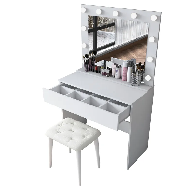 Matlerd Sminkbord 90x76,8x45 cm - Vit - Möbler - Bord & matgrupper - Sminkbord & toalettbord