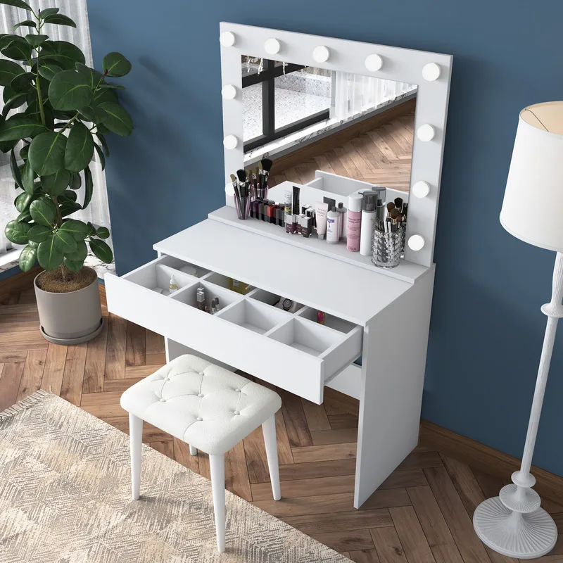 Matlerd Sminkbord 90x76,8x45 cm - Vit - Möbler - Bord & matgrupper - Sminkbord & toalettbord