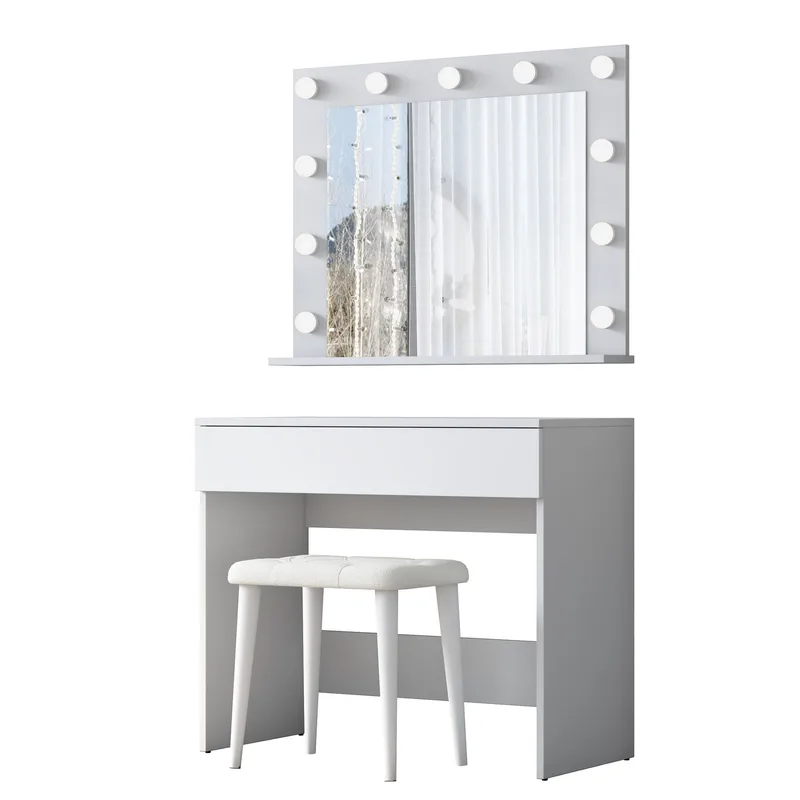 Matlerd Sminkbord 90x76,8x45 cm - Vit - Möbler - Bord & matgrupper - Sminkbord & toalettbord
