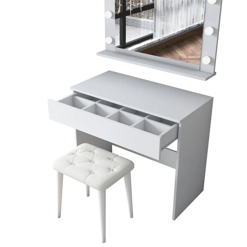 Matlerd Sminkbord 90x76,8x45 cm - Vit - Möbler - Bord & matgrupper - Sminkbord & toalettbord