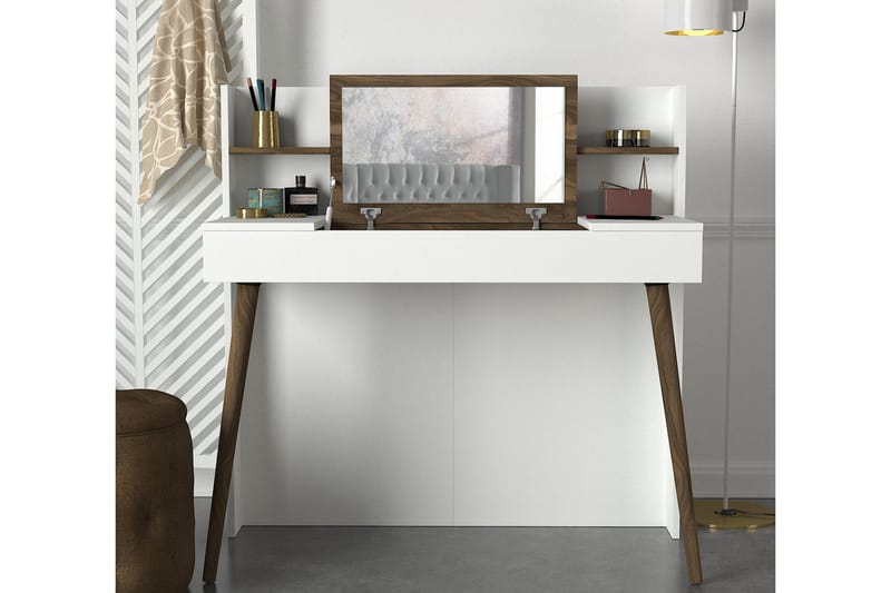Mohed Sminkbord 116 cm - Brun/Vit - Sminkbord & toalettbord - Sminkbord med spegel