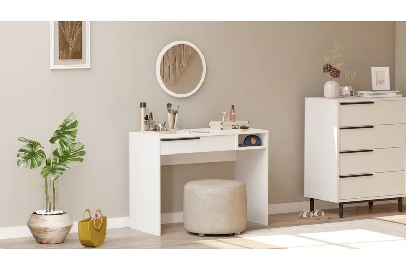 Naho Sminkbord 100 cm - Vit - Möbler - Bord & matgrupper - Sminkbord & toalettbord - Sminkbord med spegel