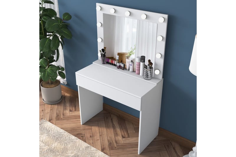 Naomori Sminkbord 90 cm - Vit - Möbler - Bord & matgrupper - Sminkbord & toalettbord - Sminkbord med spegel