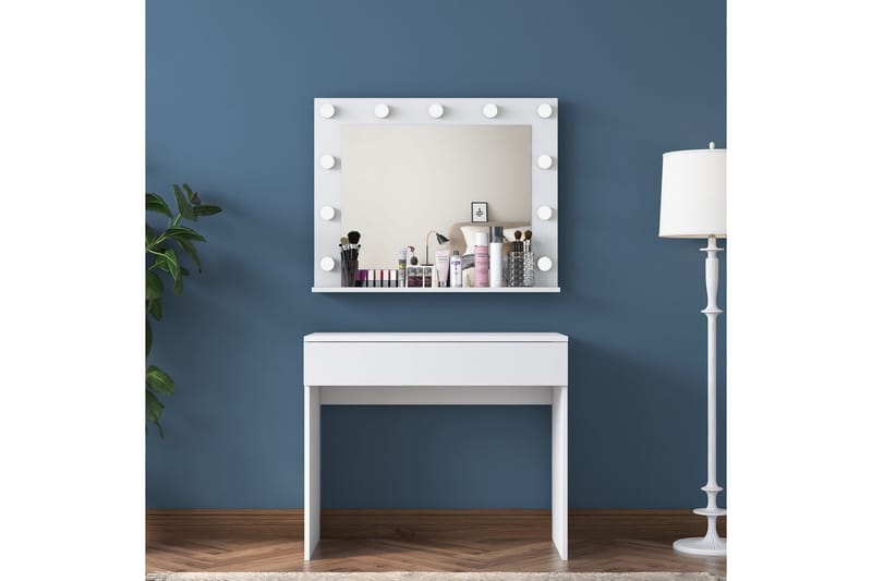 Naomori Sminkbord 90 cm - Vit - Möbler - Bord & matgrupper - Sminkbord & toalettbord - Sminkbord med spegel