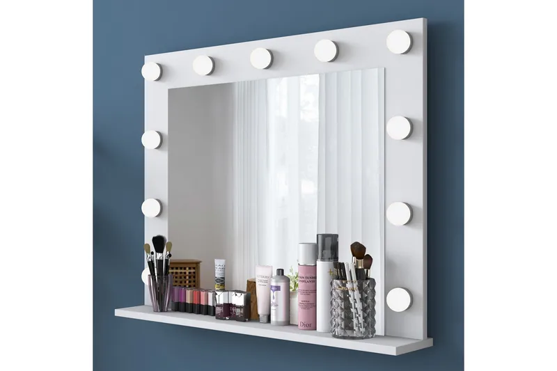 Naomori Sminkbord 90 cm - Vit - Möbler - Bord & matgrupper - Sminkbord & toalettbord - Sminkbord med spegel