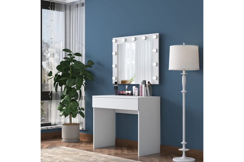 Naomori Sminkbord 90 cm - Vit - Möbler - Bord & matgrupper - Sminkbord & toalettbord - Sminkbord med spegel