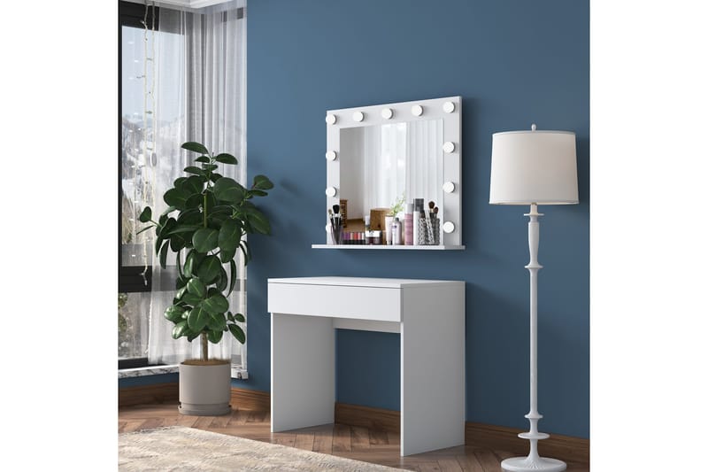 Naomori Sminkbord 90 cm - Vit - Möbler - Bord & matgrupper - Sminkbord & toalettbord - Sminkbord med spegel