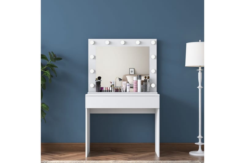 Naomori Sminkbord 90 cm - Vit - Möbler - Bord & matgrupper - Sminkbord & toalettbord - Sminkbord med spegel