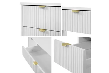 Novaj Sminkbord Med förvaring 55 cm djup 120 cm bred - Vit / Mässing Handtag - Möbler - Bord & matgrupper - Sminkbord & toalettbord