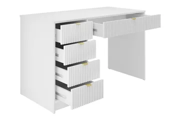 Novaj Sminkbord Med förvaring 55 cm djup 120 cm bred - Vit / Mässing Handtag - Möbler - Bord & matgrupper - Sminkbord & toalettbord