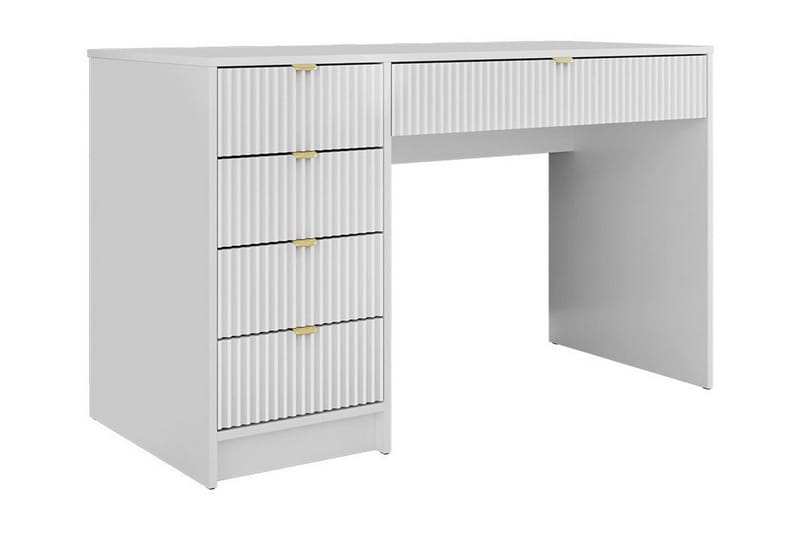 Novaj Sminkbord Med förvaring 55 cm djup 120 cm bred - Vit / Mässing Handtag - Möbler - Bord & matgrupper - Sminkbord & toalettbord
