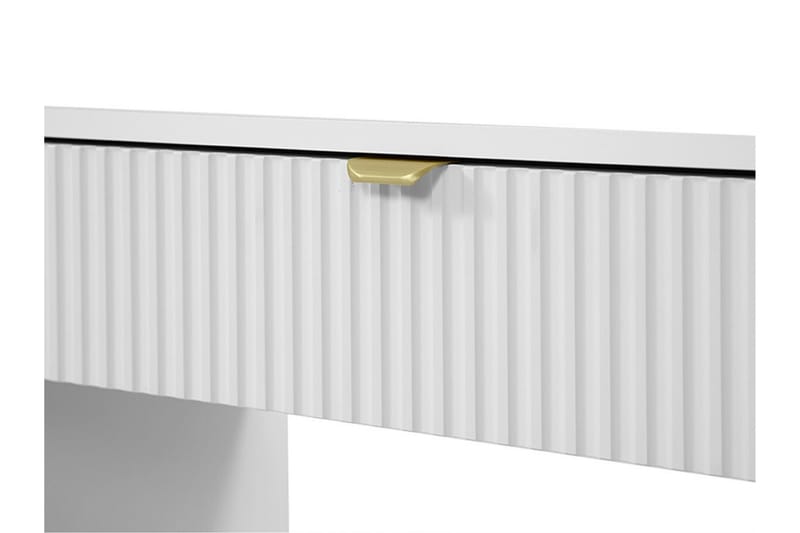 Novaj Sminkbord Med förvaring 55 cm djup 120 cm bred - Vit / Mässing Handtag - Möbler - Bord & matgrupper - Sminkbord & toalettbord