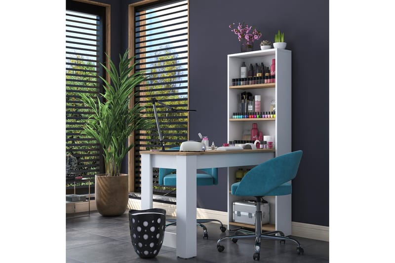 Patwal Sminkbord 120 cm - Valnöt/Vit - Möbler - Bord & matgrupper - Sminkbord & toalettbord