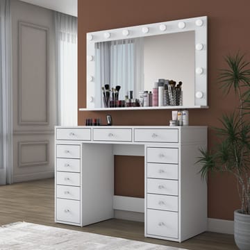 Pervik Sminkbord 120x81,6x44,5 cm - Vit, kallvit - Möbler - Bord & matgrupper - Sminkbord & toalettbord