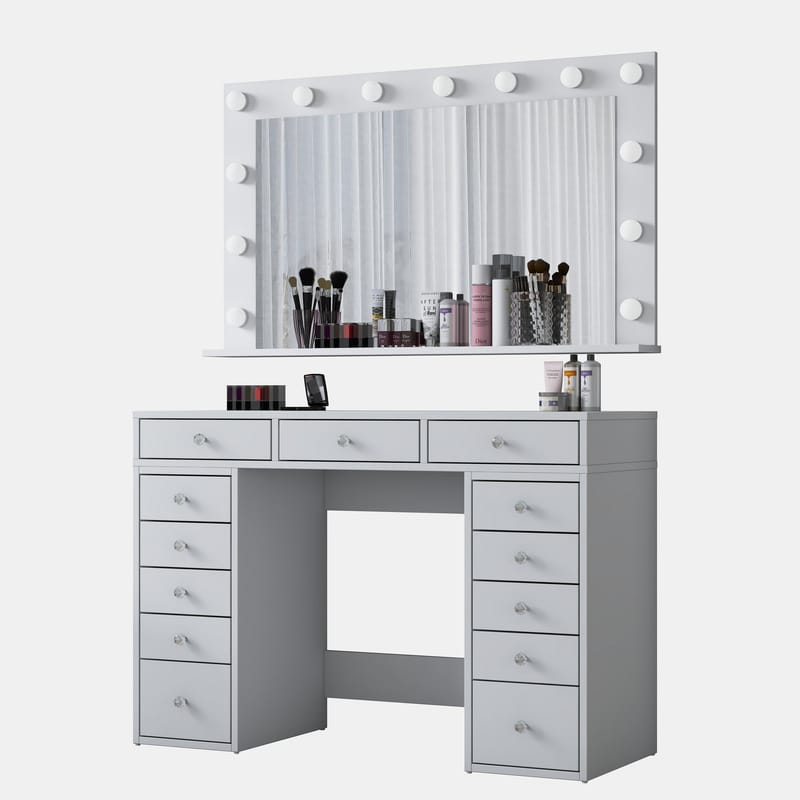 Pervik Sminkbord 120x81,6x44,5 cm - Vit, kallvit - Möbler - Bord & matgrupper - Sminkbord & toalettbord
