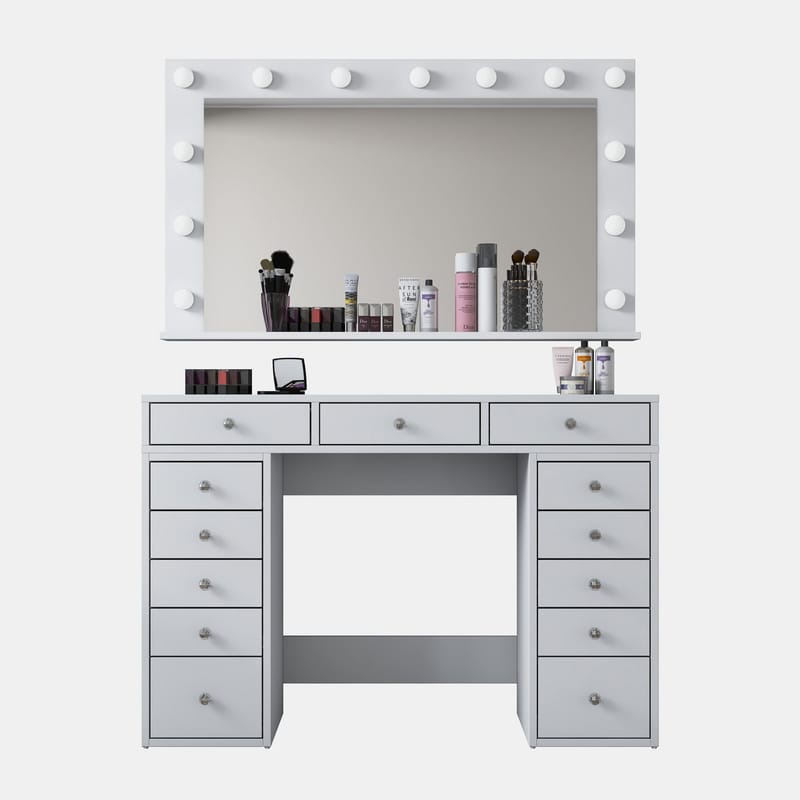 Pervik Sminkbord 120x81,6x44,5 cm - Vit, kallvit - Möbler - Bord & matgrupper - Sminkbord & toalettbord