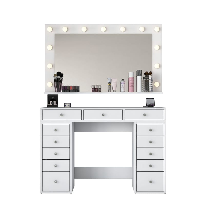 Pervik Sminkbord 120x81,6x44,5 cm - Vit, varmvit - Möbler - Bord & matgrupper - Sminkbord & toalettbord