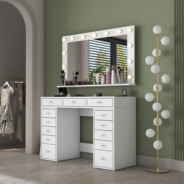 Pervik Sminkbord 120x81,6x44,5 cm - Vit, varmvit - Möbler - Bord & matgrupper - Sminkbord & toalettbord
