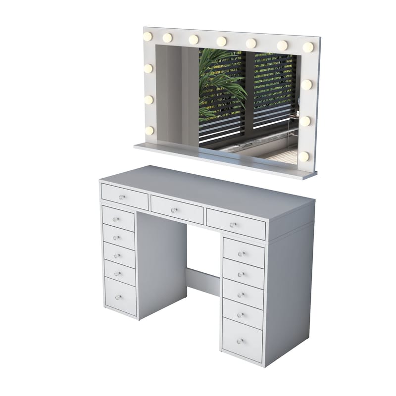 Pervik Sminkbord 120x81,6x44,5 cm - Vit, varmvit - Möbler - Bord & matgrupper - Sminkbord & toalettbord