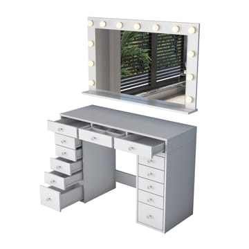 Pervik Sminkbord 120x81,6x44,5 cm - Vit, varmvit - Möbler - Bord & matgrupper - Sminkbord & toalettbord