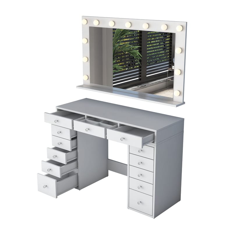Pervik Sminkbord 120x81,6x44,5 cm - Vit, varmvit - Möbler - Bord & matgrupper - Sminkbord & toalettbord