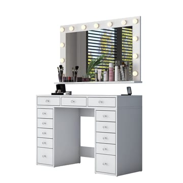 Pervik Sminkbord 120x81,6x44,5 cm - Vit, varmvit - Möbler - Bord & matgrupper - Sminkbord & toalettbord
