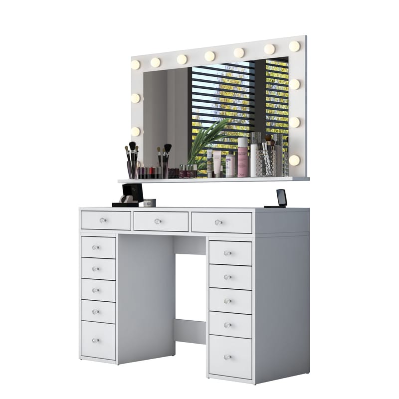 Pervik Sminkbord 120x81,6x44,5 cm - Vit, varmvit - Möbler - Bord & matgrupper - Sminkbord & toalettbord