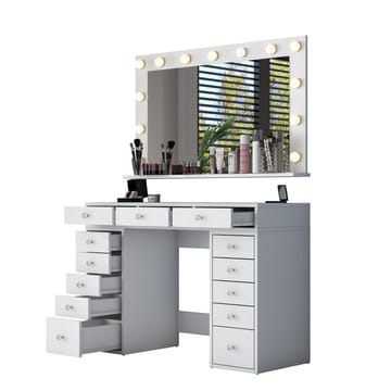 Pervik Sminkbord 120x81,6x44,5 cm - Vit, varmvit - Möbler - Bord & matgrupper - Sminkbord & toalettbord