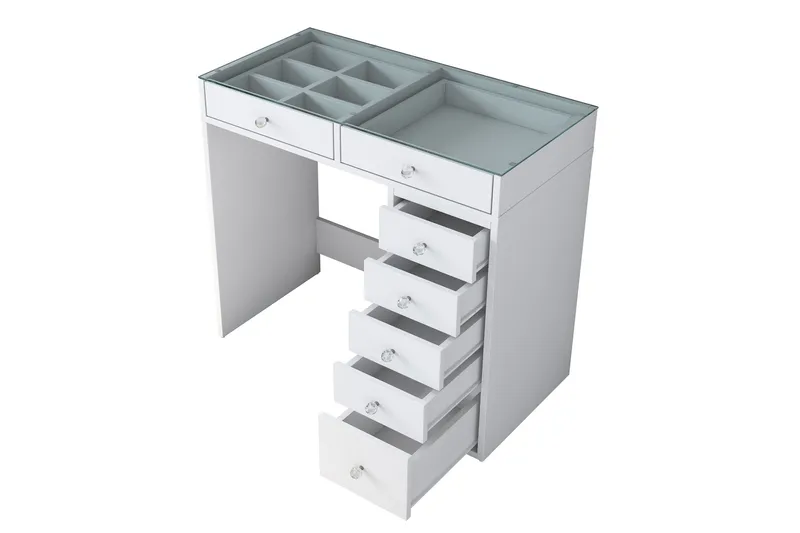 Ramender Sminkbord 90 cm - Glasskiva - Möbler - Bord & matgrupper - Sminkbord & toalettbord