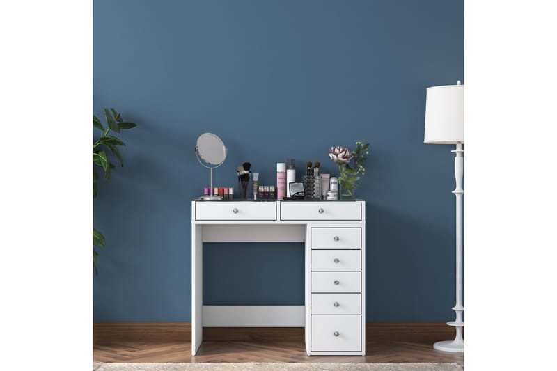 Ramender Sminkbord 90 cm - Glasskiva - Möbler - Bord & matgrupper - Sminkbord & toalettbord