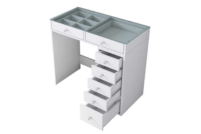 Ramender Sminkbord 90 cm - Glasskiva - Möbler - Bord & matgrupper - Sminkbord & toalettbord