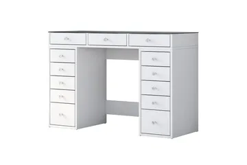 Ramender Sminkbord med förvaring Bordsskiva Glas 120 cm - Vit - Möbler - Bord & matgrupper - Sminkbord & toalettbord