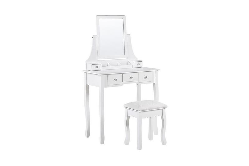 Rayon Toalettbord 80 cm Spegel + Pall - Vit - Sminkbord & toalettbord - Sminkbord med spegel