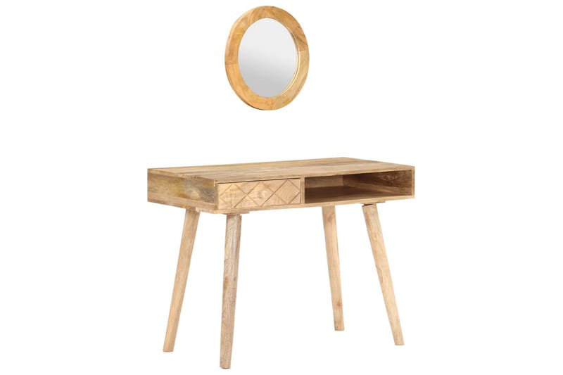Sminkbord 100x50x76 cm massivt mangoträ - Brun - Möbler - Bord & matgrupper - Sminkbord & toalettbord